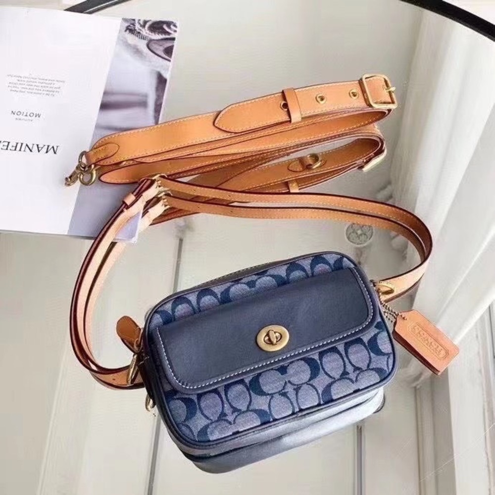 Coach denim chambray crossbody/belt bag camera bag